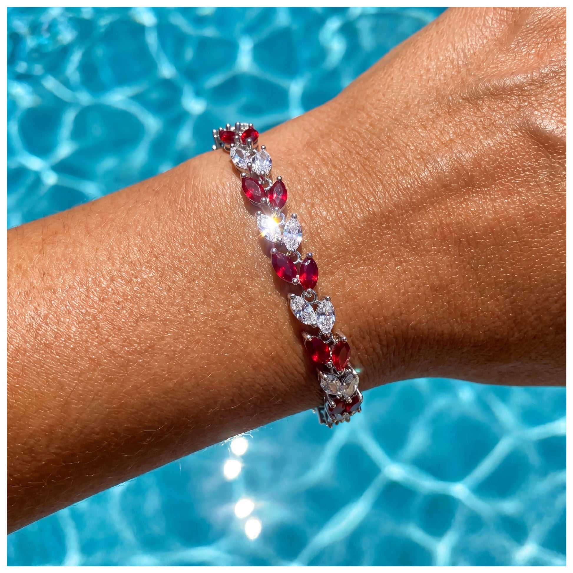 SALE | ICED OUT "RED FLOWER" ARMBAND - ICERAIN JEWELRY