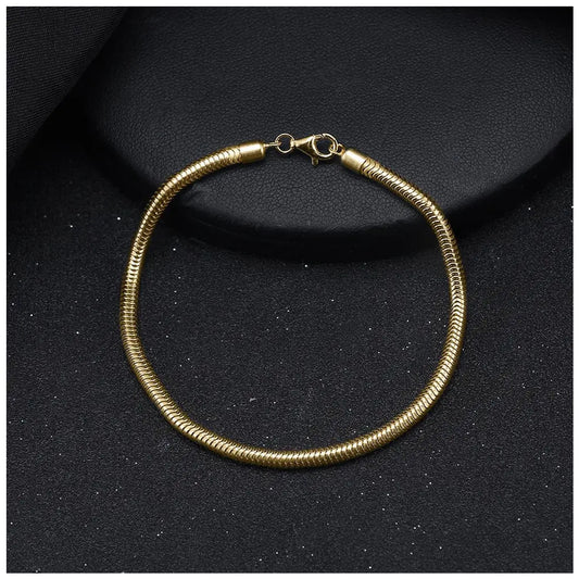 925S SILVER 18K GOLD 3MM "SNAKE" ARMBAND - ICERAIN JEWELRY