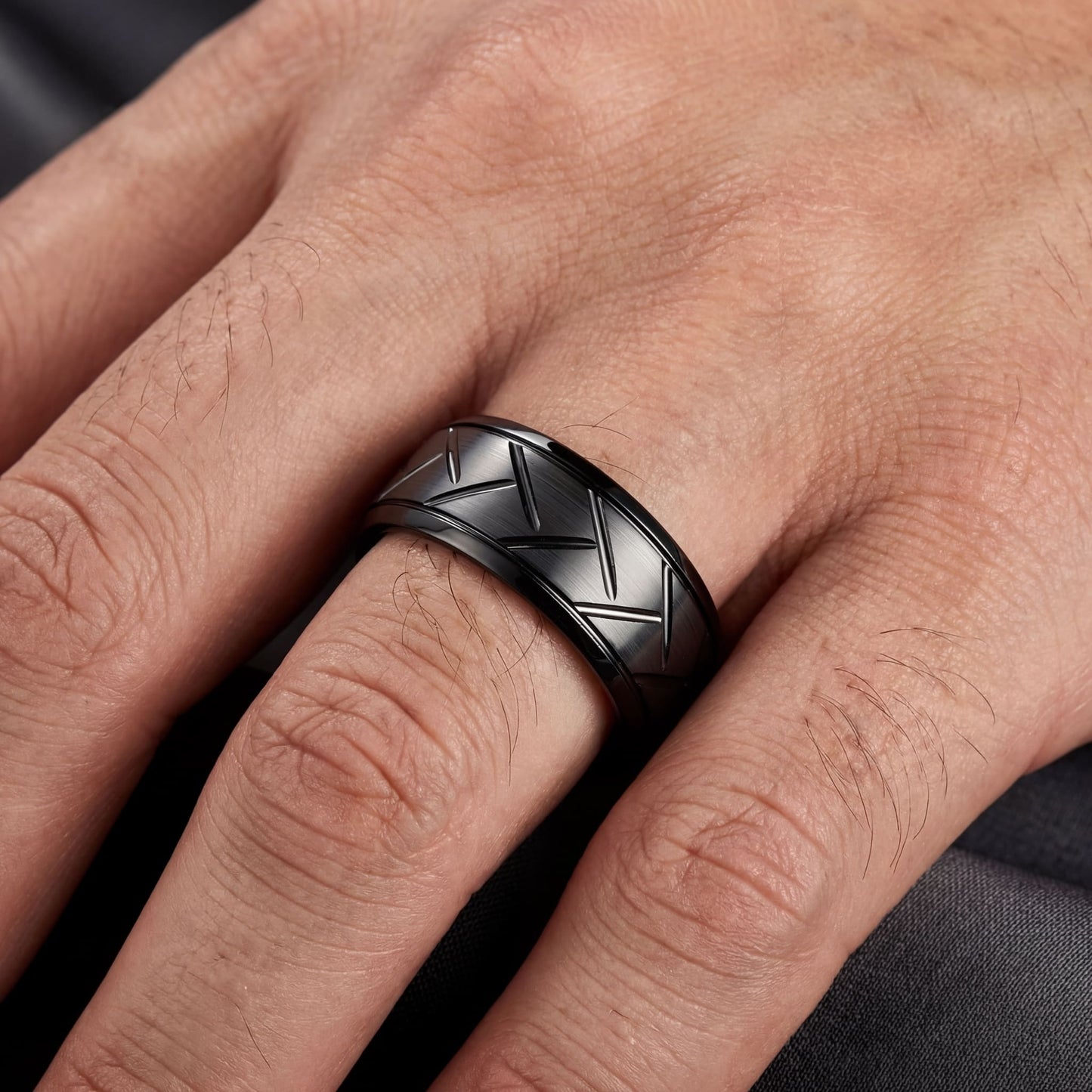 EDELSTAHL 8MM "GROOVE" RING - ICERAIN JEWELRY