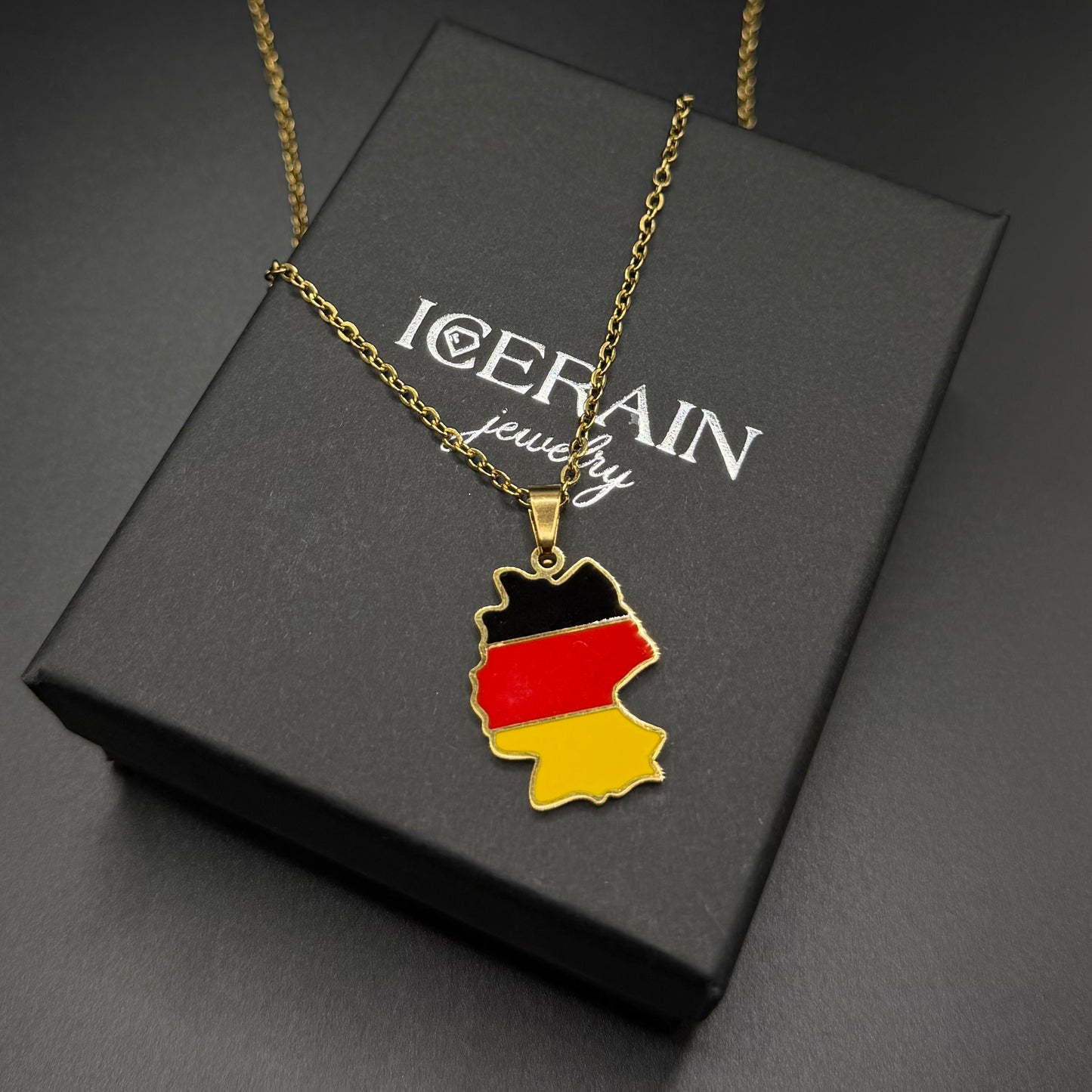 EDELSTAHL "GERMANY" LÄNDERKETTE - ICERAIN JEWELRY