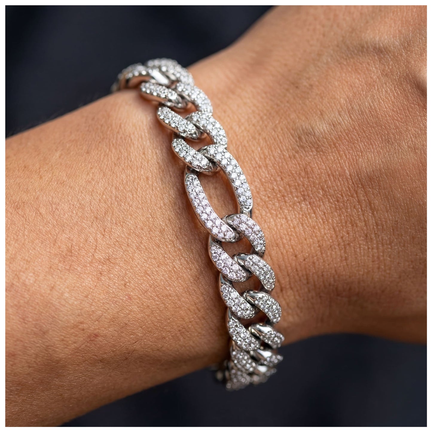 ICED OUT 10MM "FIGARO CUBAN" ARMBAND - ICERAIN JEWELRY