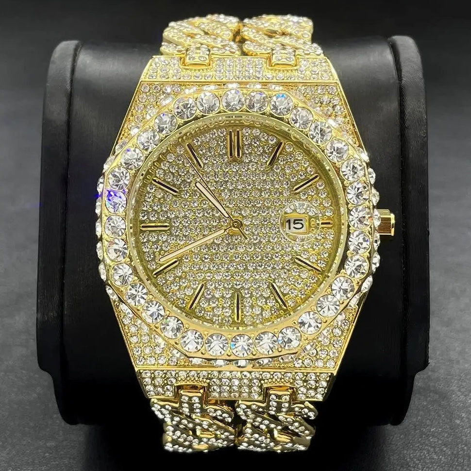 Luxus Designer Iced Out "Apostel V2" Uhr + Box + Armbandkürzer