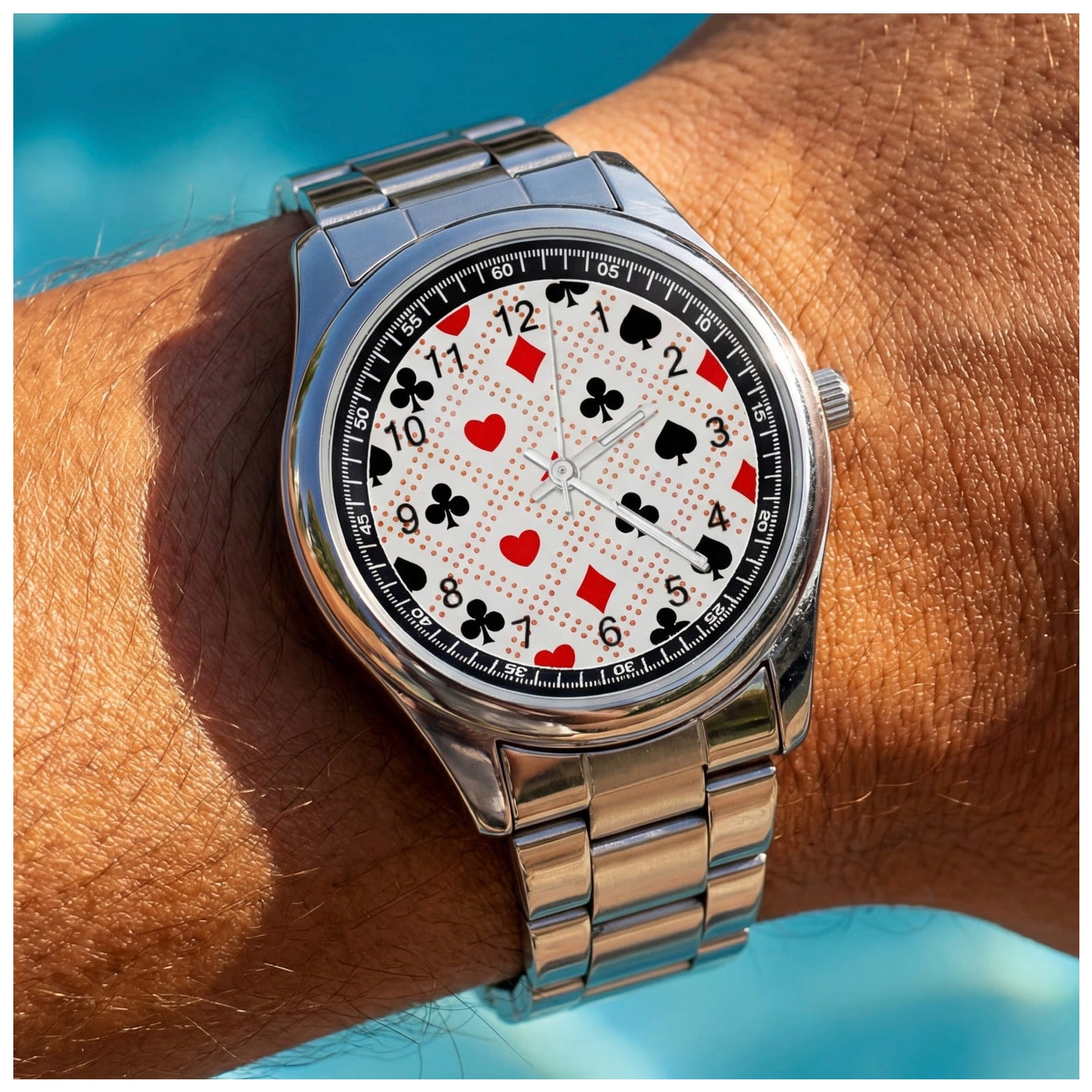 EDELSTAHL "POKER" UHR - ICERAIN JEWELRY
