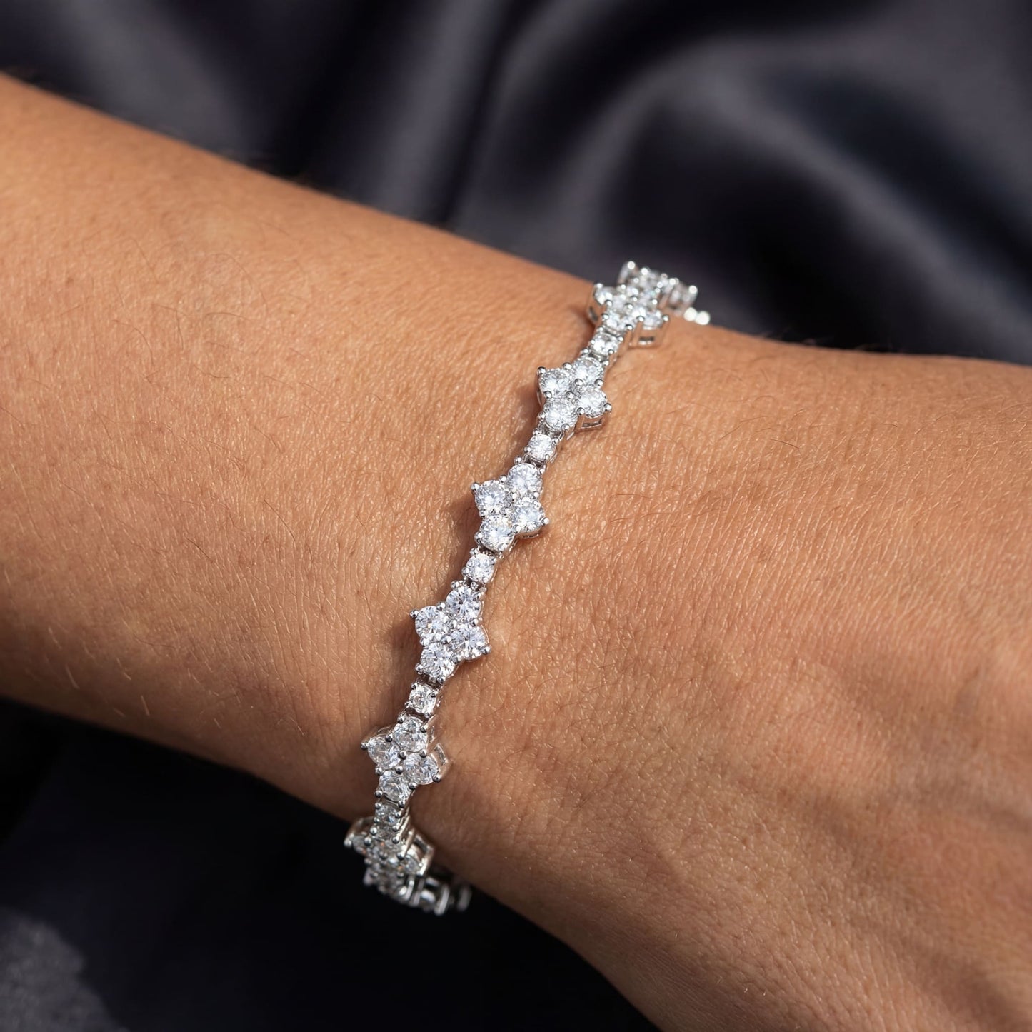 ICED OUT 3MM "TENNIS CROSS" ARMBAND - ICERAIN JEWELRY