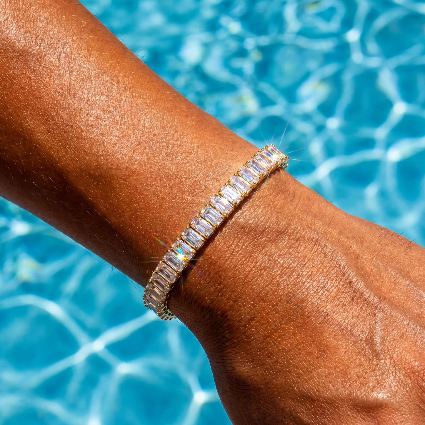 ICED OUT 5MM "GOLD SHINO" ARMBAND - ICERAIN JEWELRY