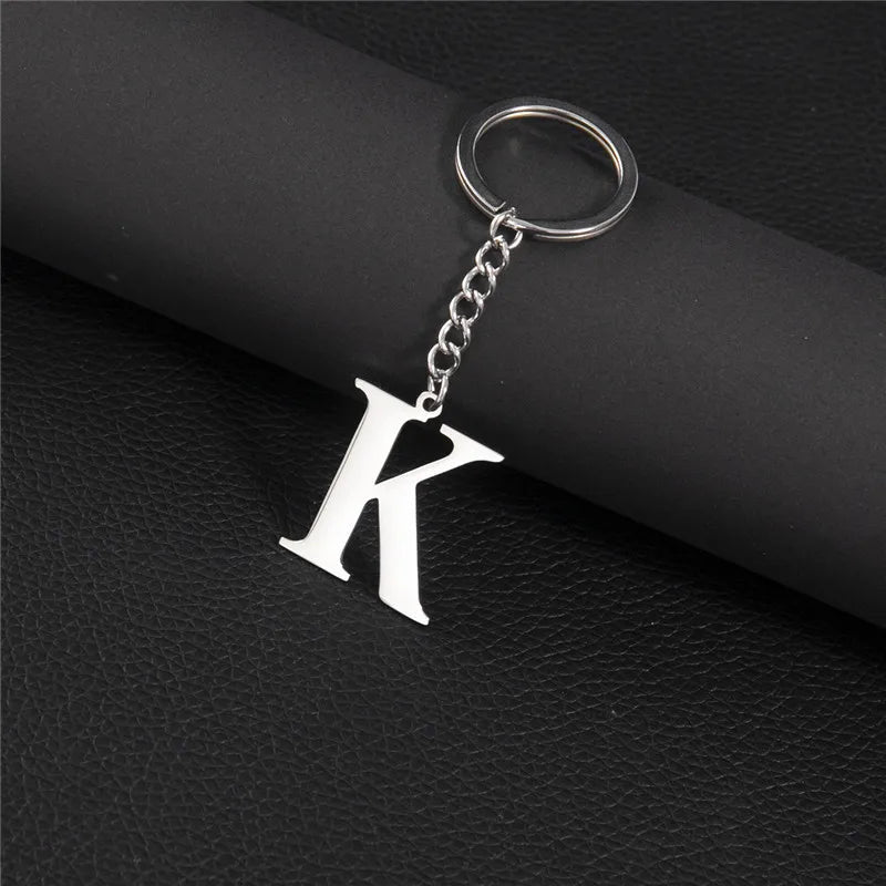 PERSONALISIERTER EDELSTAHL ANFANGSBUCHSTABE "FLISH" SCHLÜSSELANHÄNGER - ICERAIN JEWELRY