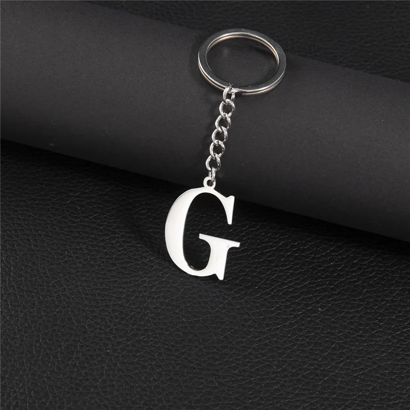 PERSONALISIERTER EDELSTAHL ANFANGSBUCHSTABE "FLISH" SCHLÜSSELANHÄNGER - ICERAIN JEWELRY