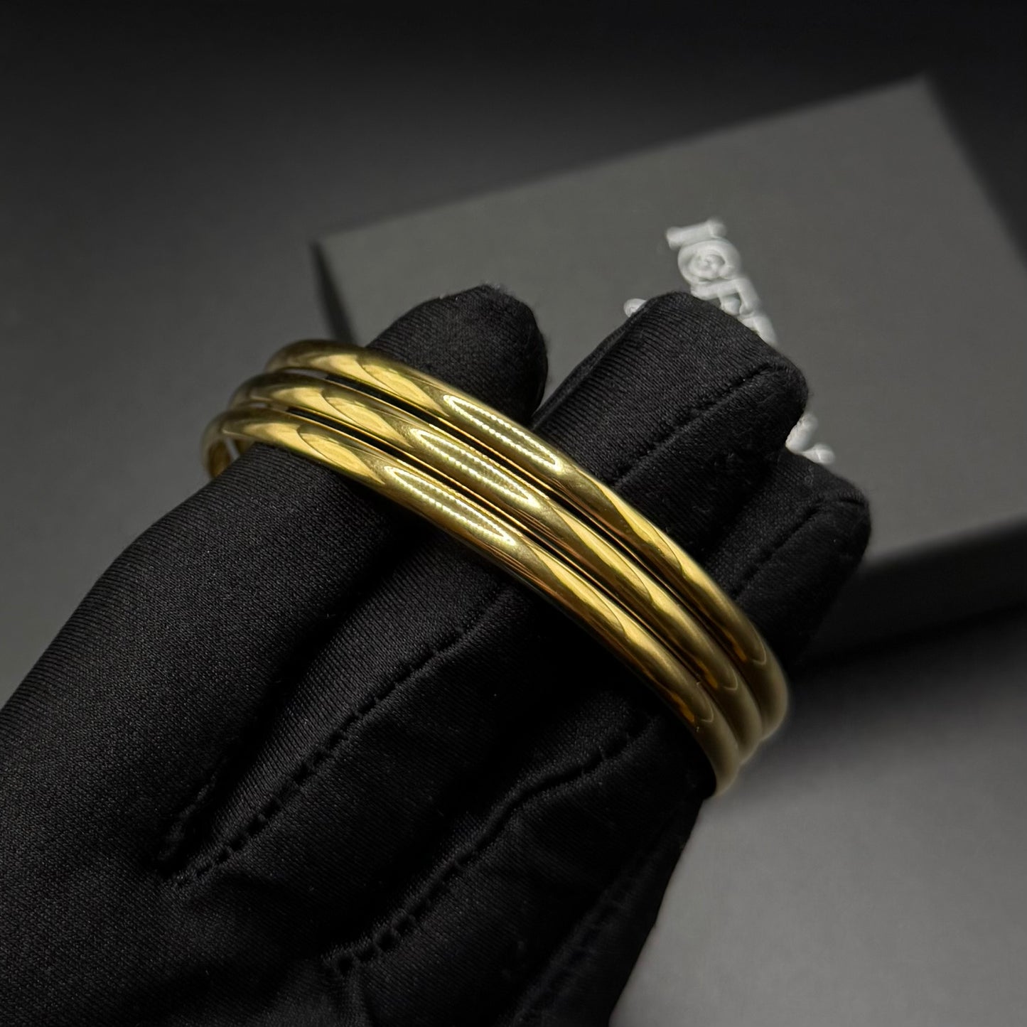 SALE | EDELSTAHL 18K GOLD "ANDRES" ARMREIF (3 STÜCK) - ICERAIN JEWELRY