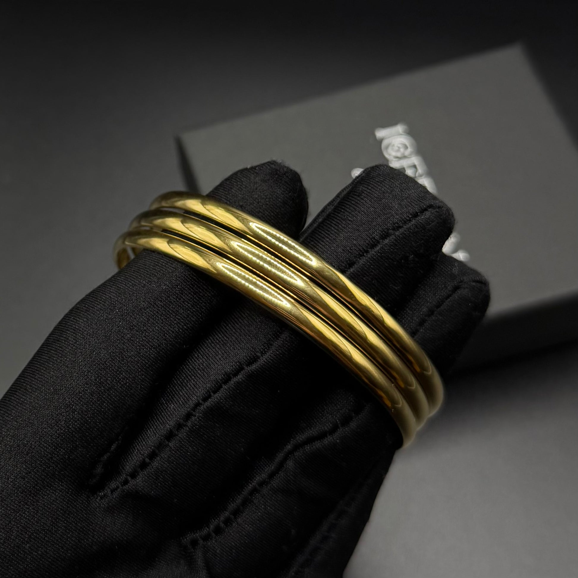 SALE | EDELSTAHL 18K GOLD "ANDRES" ARMREIF (3 STÜCK) - ICERAIN JEWELRY