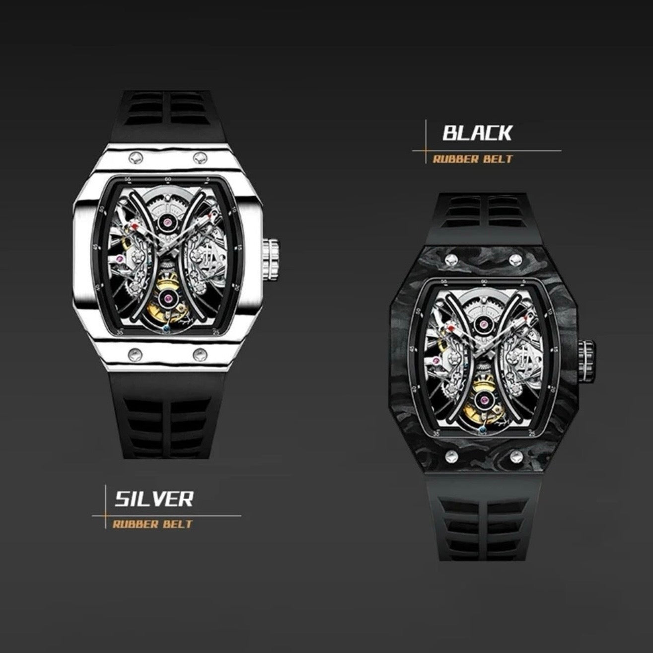 EDELSTAHL 50MM "SKELETON" UHR