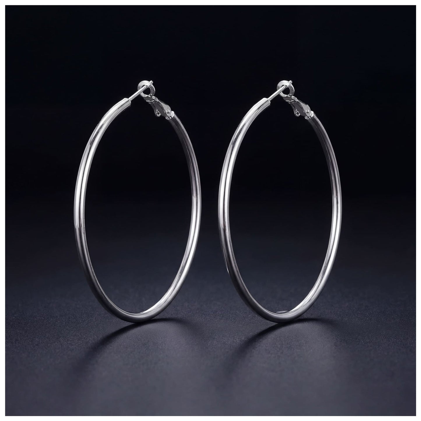 SALE | 925S SILVER 50MM "HOOP" OHRRINGE - ICERAIN JEWELRY