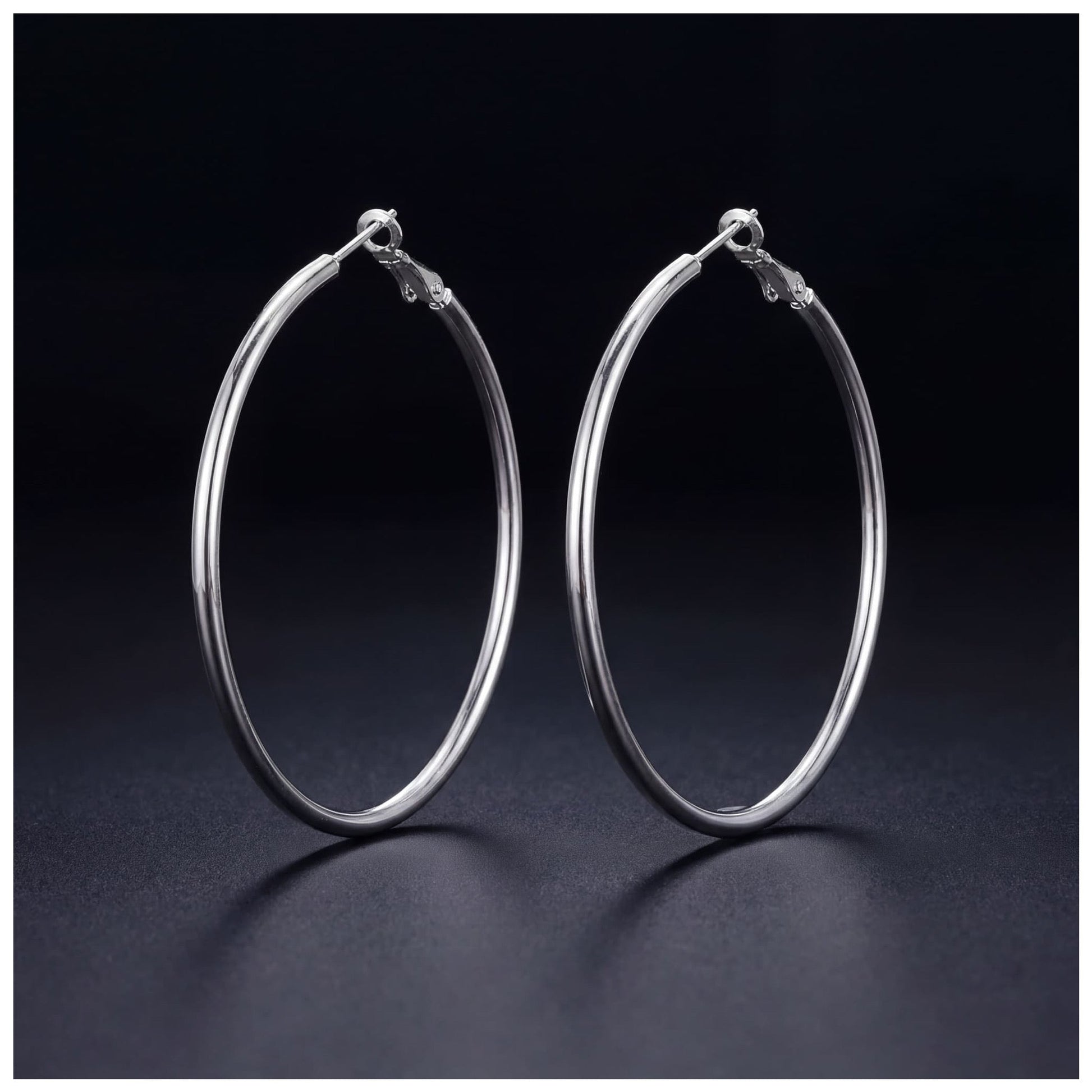 SALE | 925S SILVER 50MM "HOOP" OHRRINGE - ICERAIN JEWELRY