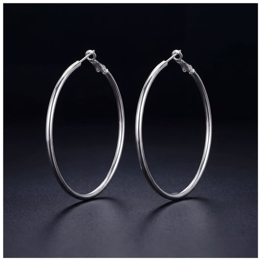 SALE | 925S SILVER 50MM "HOOP" OHRRINGE - ICERAIN JEWELRY