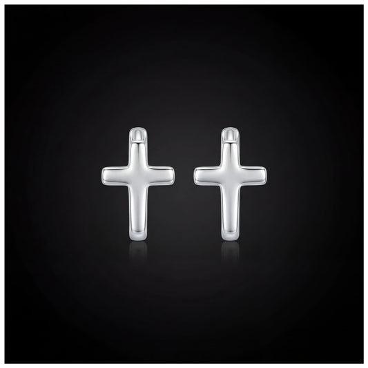 925S SILVER "CROSS" OHRRINGE - ICERAIN JEWELRY