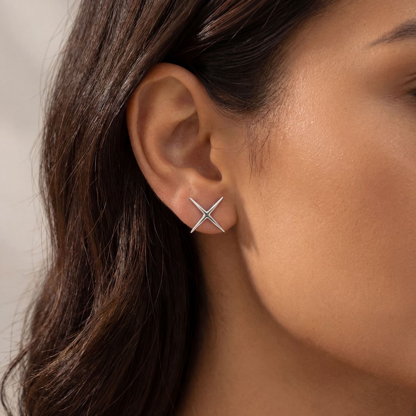 925S SILVER "SILVER X" OHRRINGE - ICERAIN JEWELRY