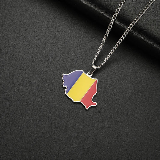 EDELSTAHL "ROMANIA" LÄNDERKETTE - ICERAIN JEWELRY