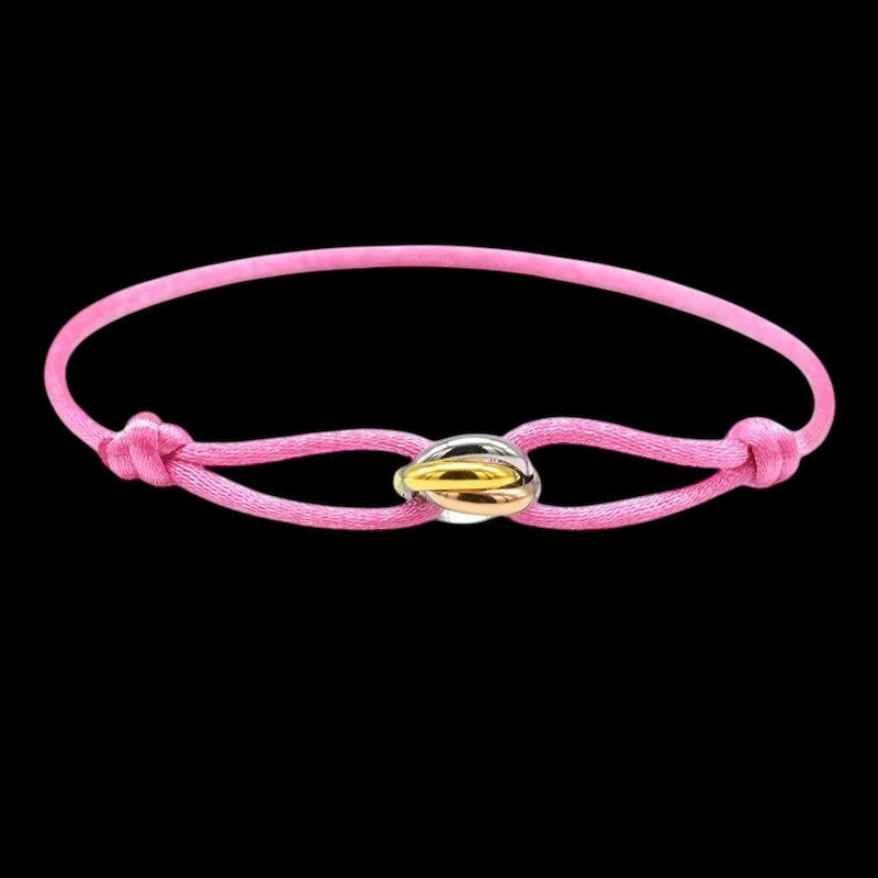 SALE | STOFF/EDELSTAHL "ROSE/SILVER/GOLD/ROSEGOLD TRICOLOR" ARMBAND - ICERAIN JEWELRY