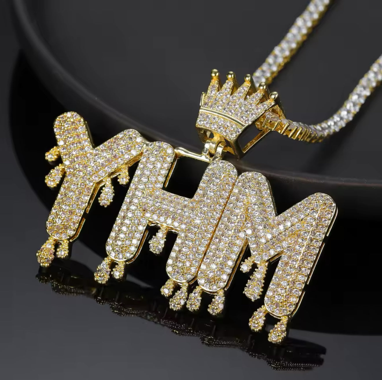 PERSONALISIERTE ICED OUT "CROWN DRIPPY" KETTE - ICERAIN JEWELRY
