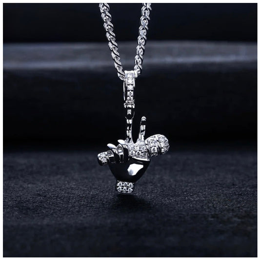 ICED OUT MOISSANITE "MIC DROP" WEISSGOLD 925S SILVER KETTE - ICERAIN JEWELRY