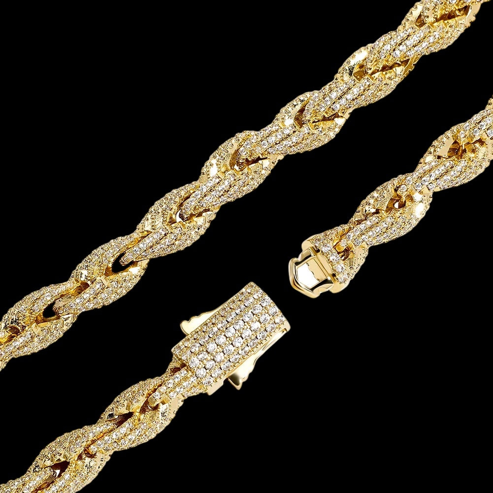 ICED OUT 8MM "GOLD ROPE" KETTE - ICERAIN JEWELRY