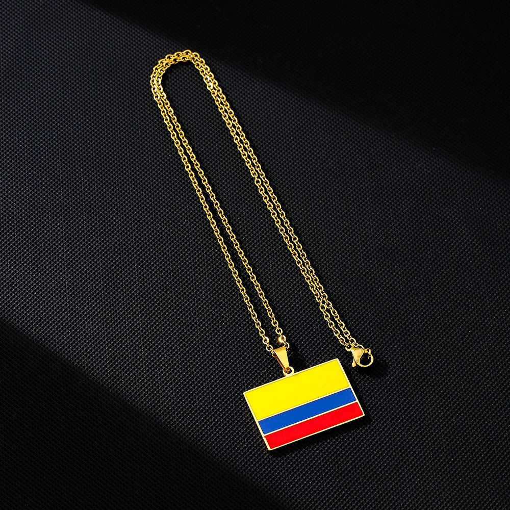 EDELSTAHL "COLOMBIA FLAG" LÄNDERKETTE - ICERAIN JEWELRY