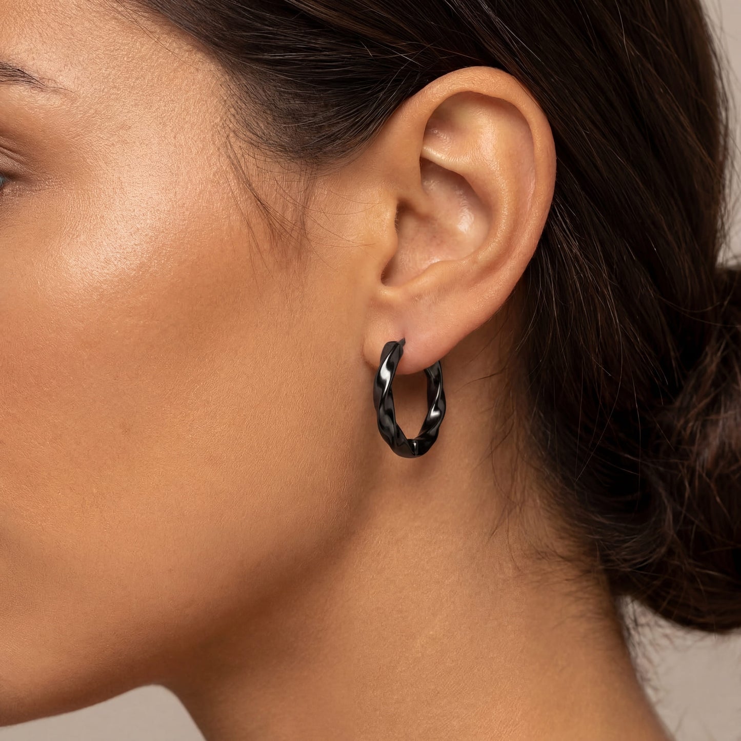 925S SILVER "BLACK WAVE" OHRRINGE - ICERAIN JEWELRY