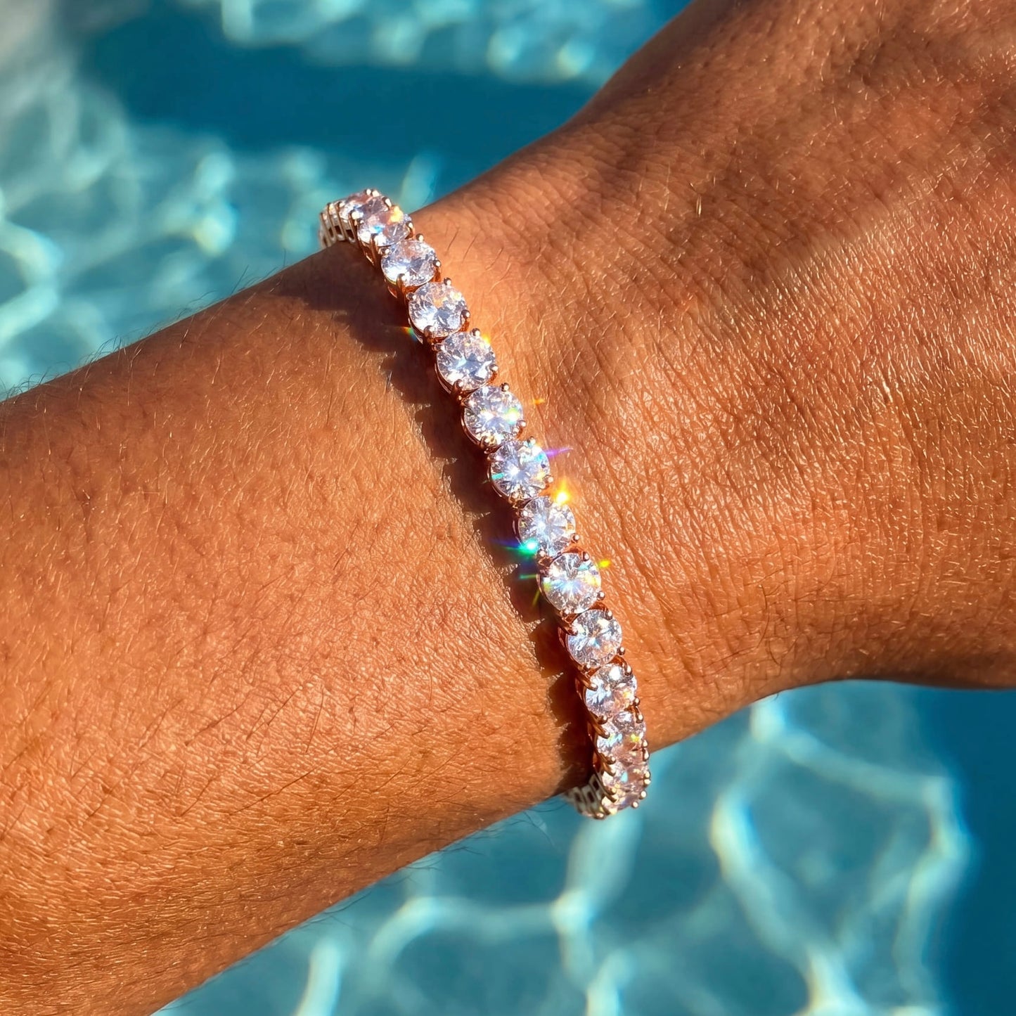 ICED OUT "ROSEGOLD TENNIS" ARMBAND - ICERAIN JEWELRY