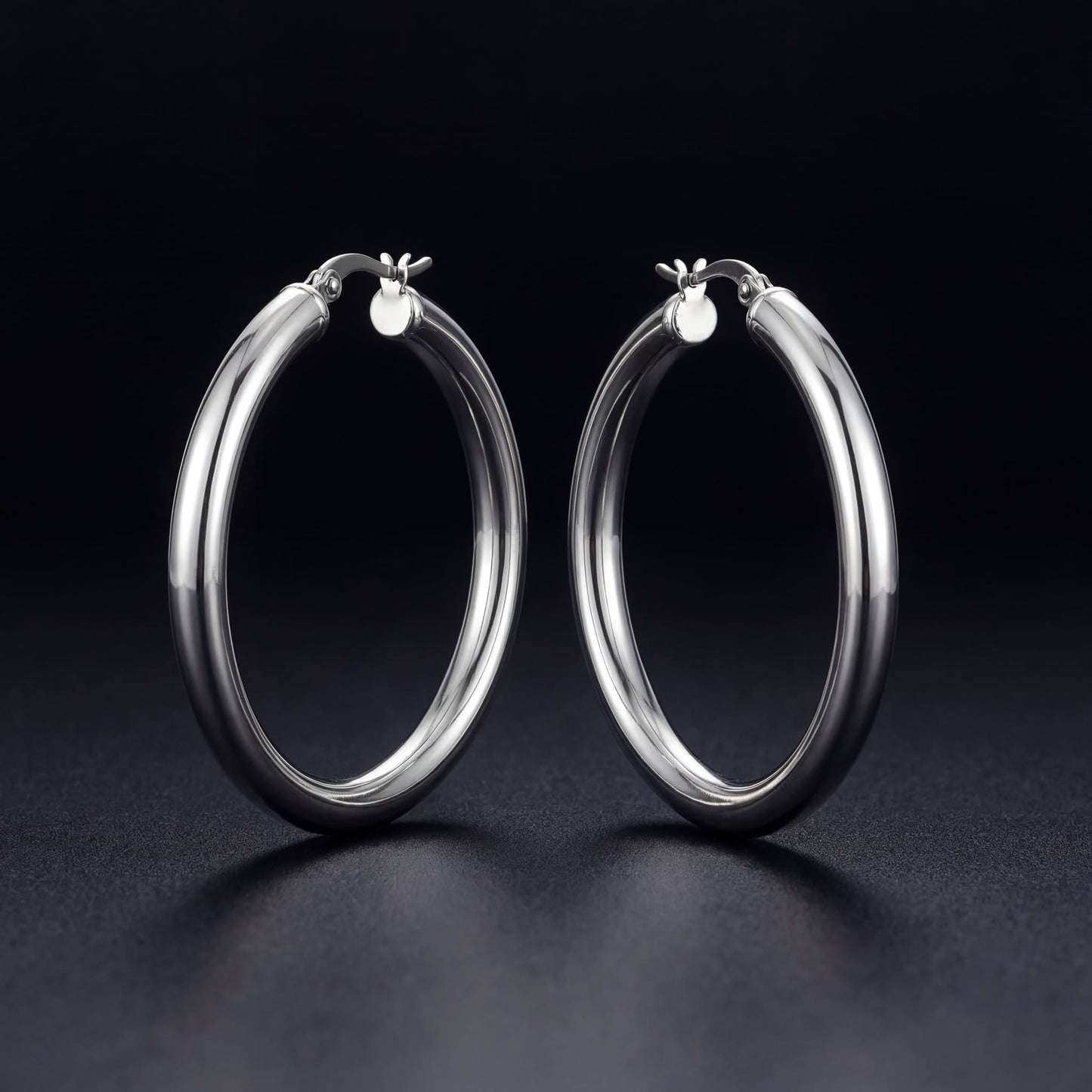EDELSTAHL "SILVER CIRCLE" OHRRINGE - ICERAIN JEWELRY