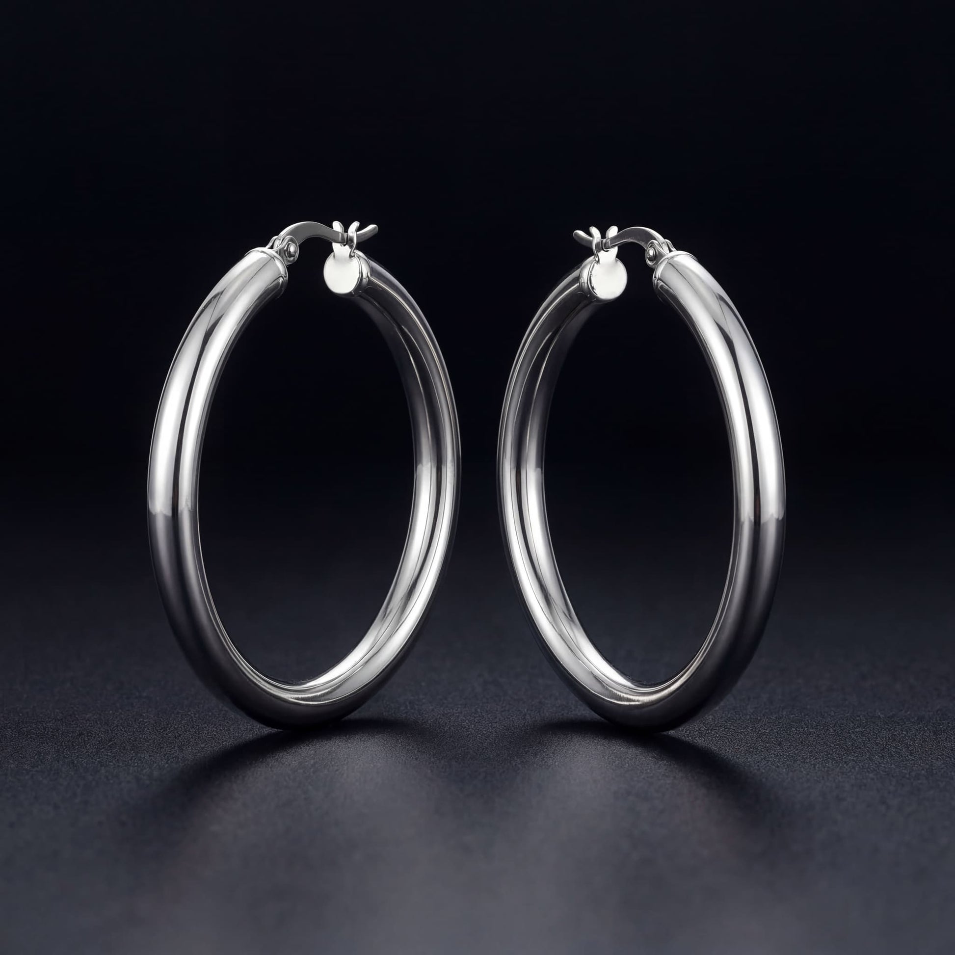 EDELSTAHL "SILVER CIRCLE" OHRRINGE - ICERAIN JEWELRY