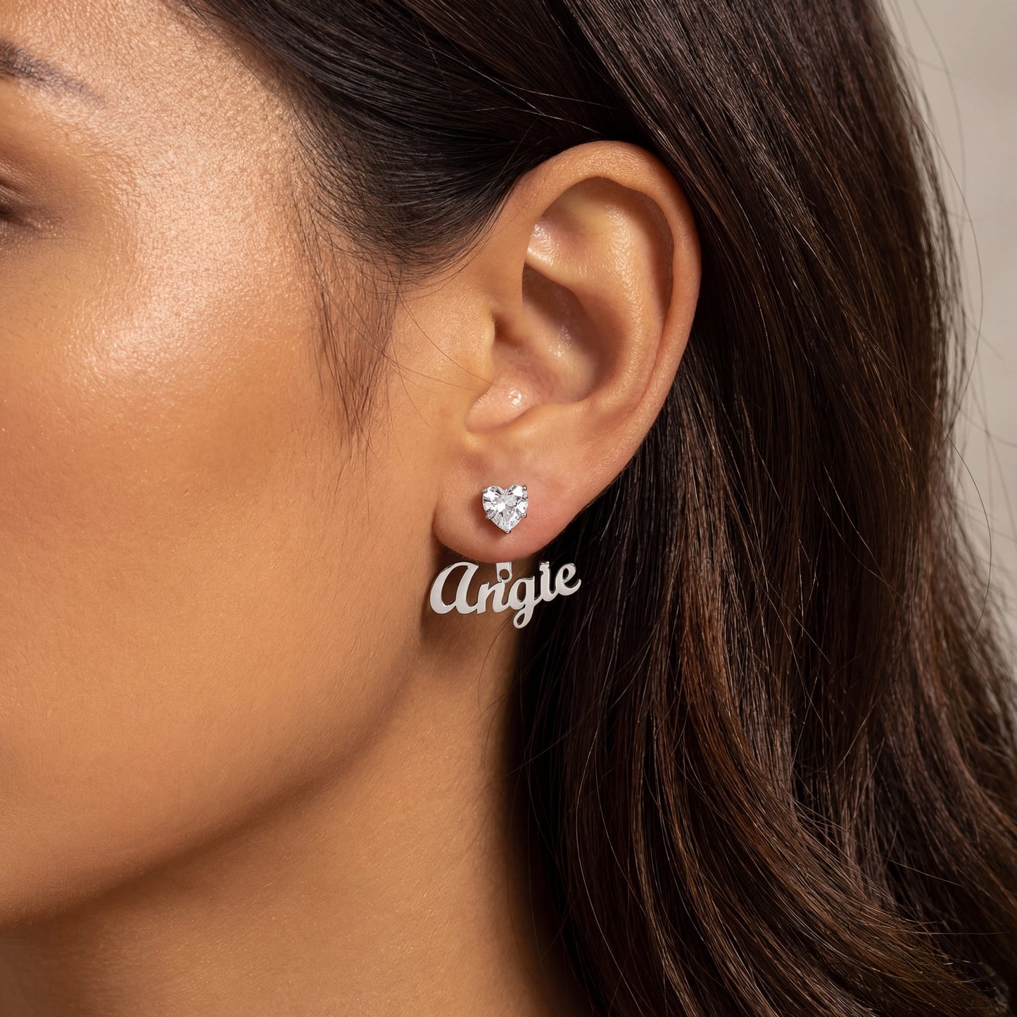 PERSONALISIERTE EDELSTAHL "HEARTNAME" OHRRINGE - ICERAIN JEWELRY