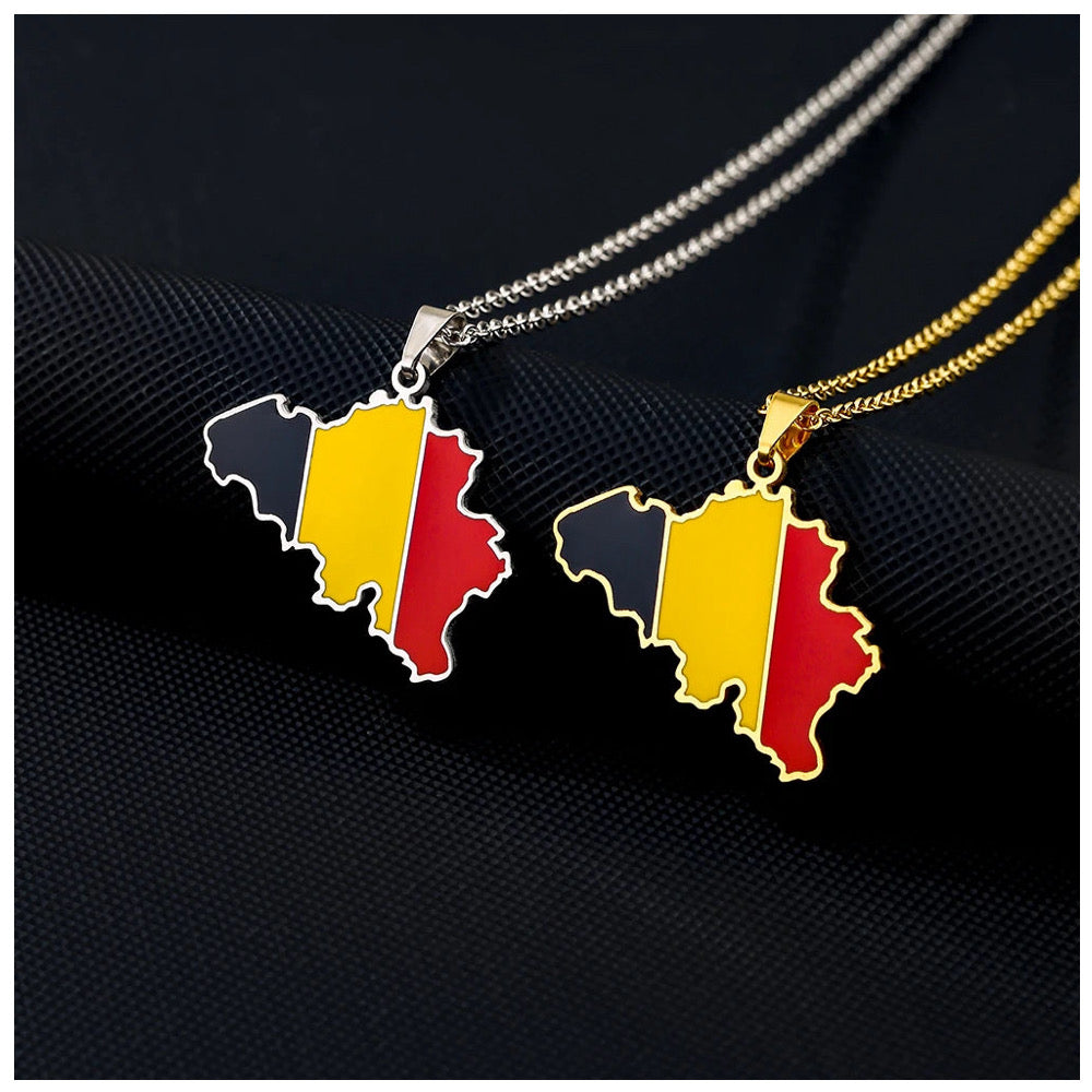 EDELSTAHL "BELGIUM" LÄNDERKETTE - ICERAIN JEWELRY
