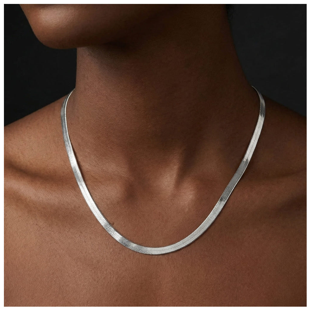 925S SILVER "HERRINGBONE" KETTE - ICERAIN JEWELRY