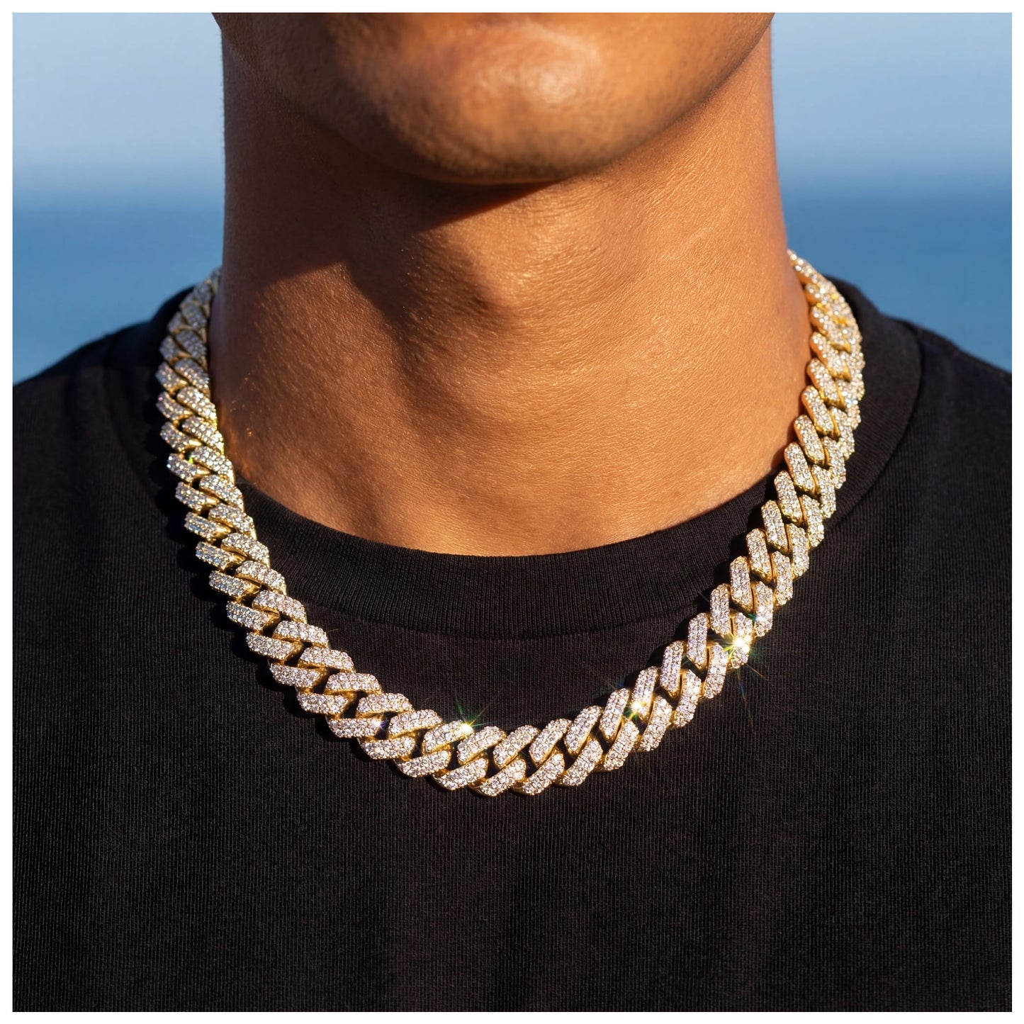 ICED OUT 10-14MM "GOLD PRONG CUBAN" KETTE [HEAVY VERSION] - ICERAIN JEWELRY