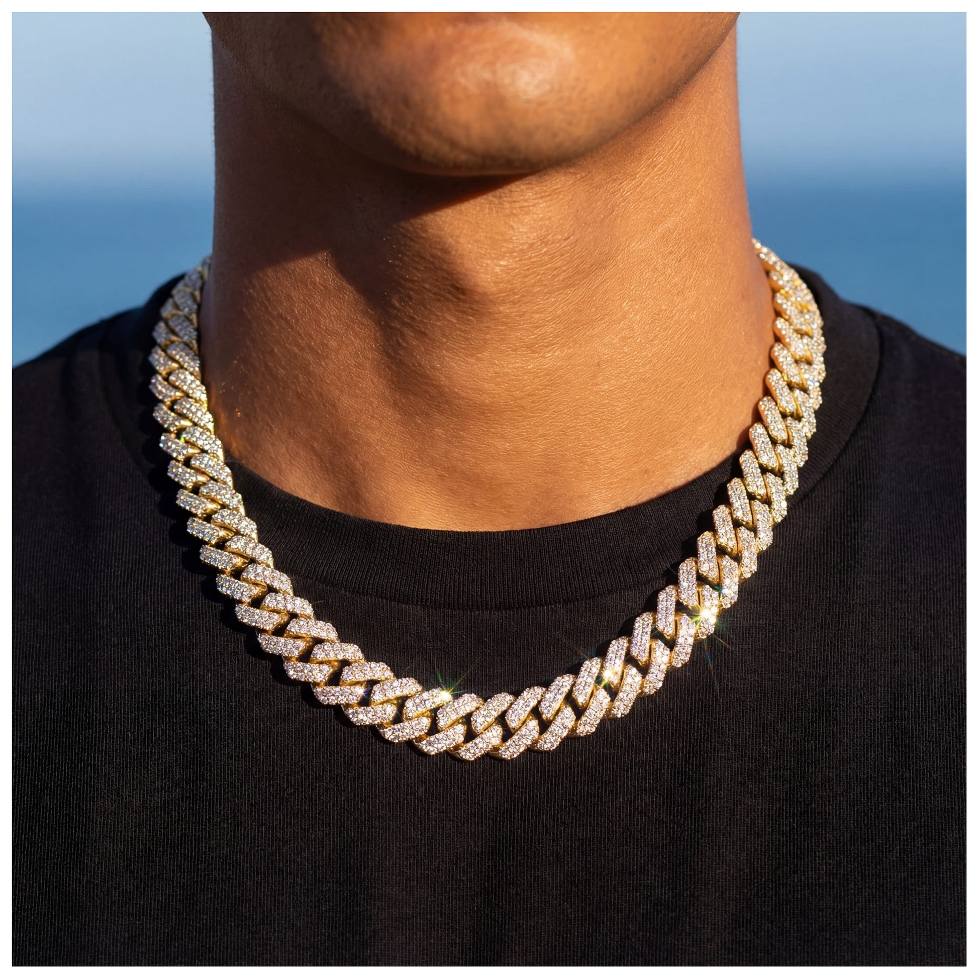 ICED OUT 10-14MM "GOLD PRONG CUBAN" KETTE [HEAVY VERSION] - ICERAIN JEWELRY