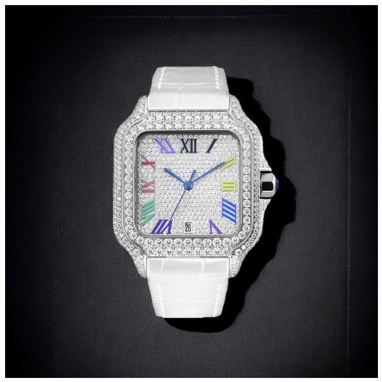 ICED OUT 40MM MOISSANITE "WHITE ROMA PIAZZA" UHR - ICERAIN JEWELRY