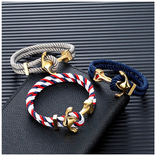 STOFF/EDELSTAHL "ANCHOR" ARMBAND - ICERAIN JEWELRY