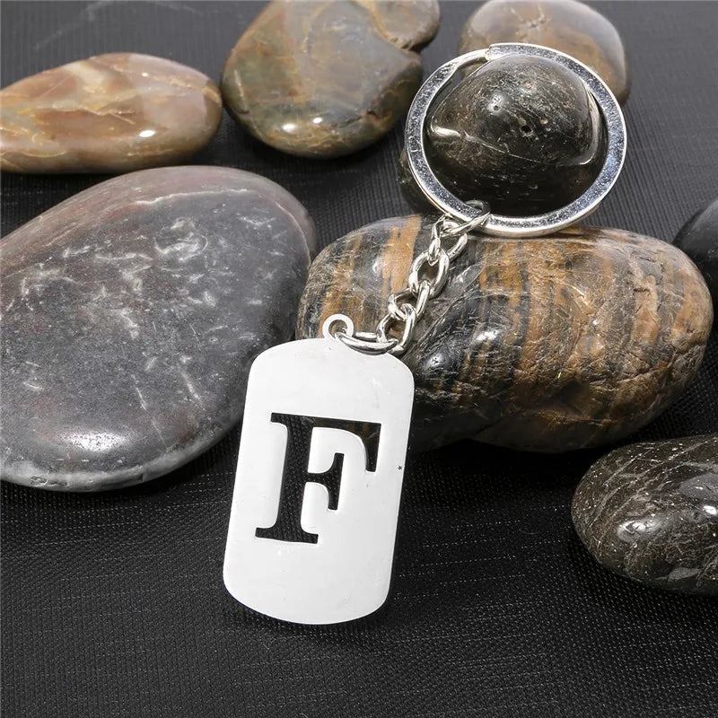 PERSONALISIERTER EDELSTAHL ANFANGSBUCHSTABE "WALLERO" SCHLÜSSELANHÄNGER - ICERAIN JEWELRY