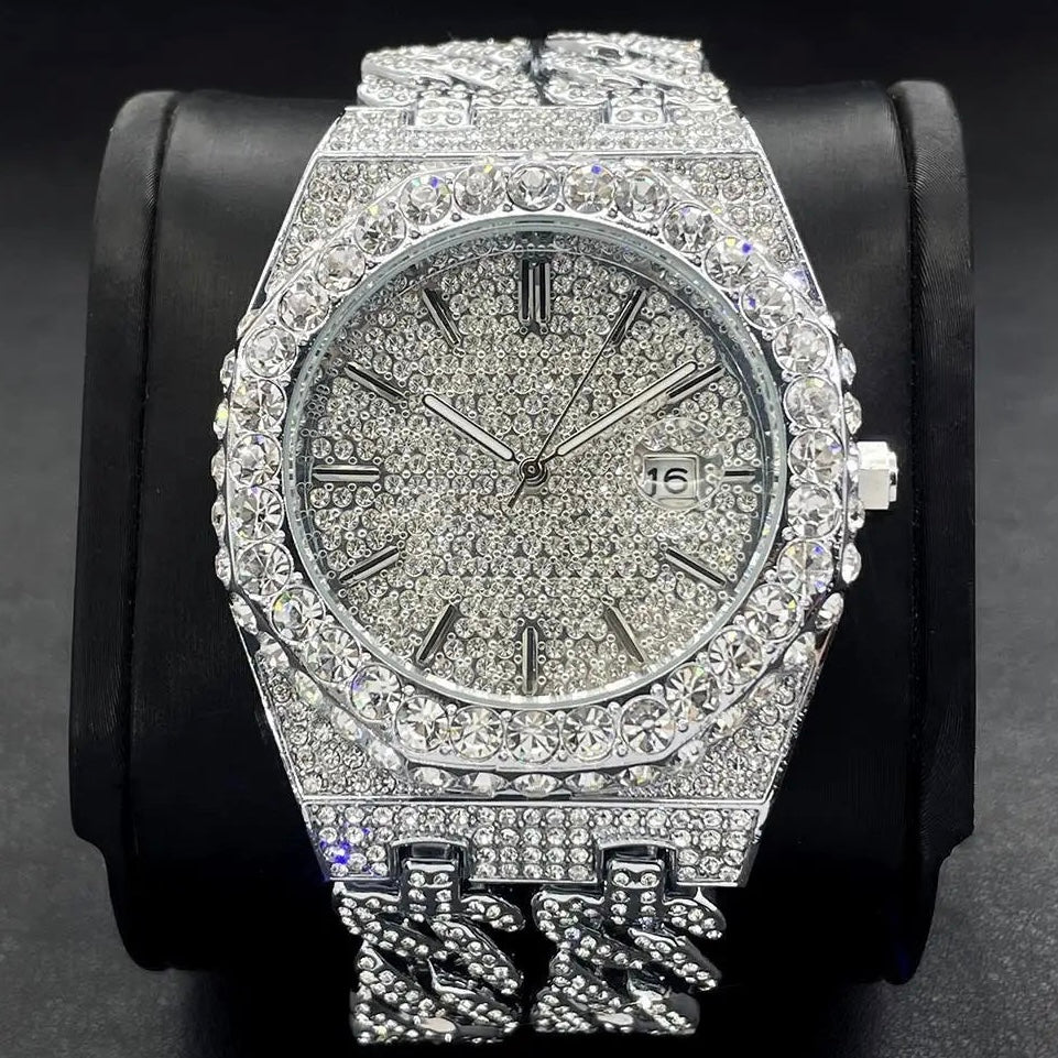 Luxus Designer Iced Out "Apostel V2" Uhr + Box + Armbandkürzer