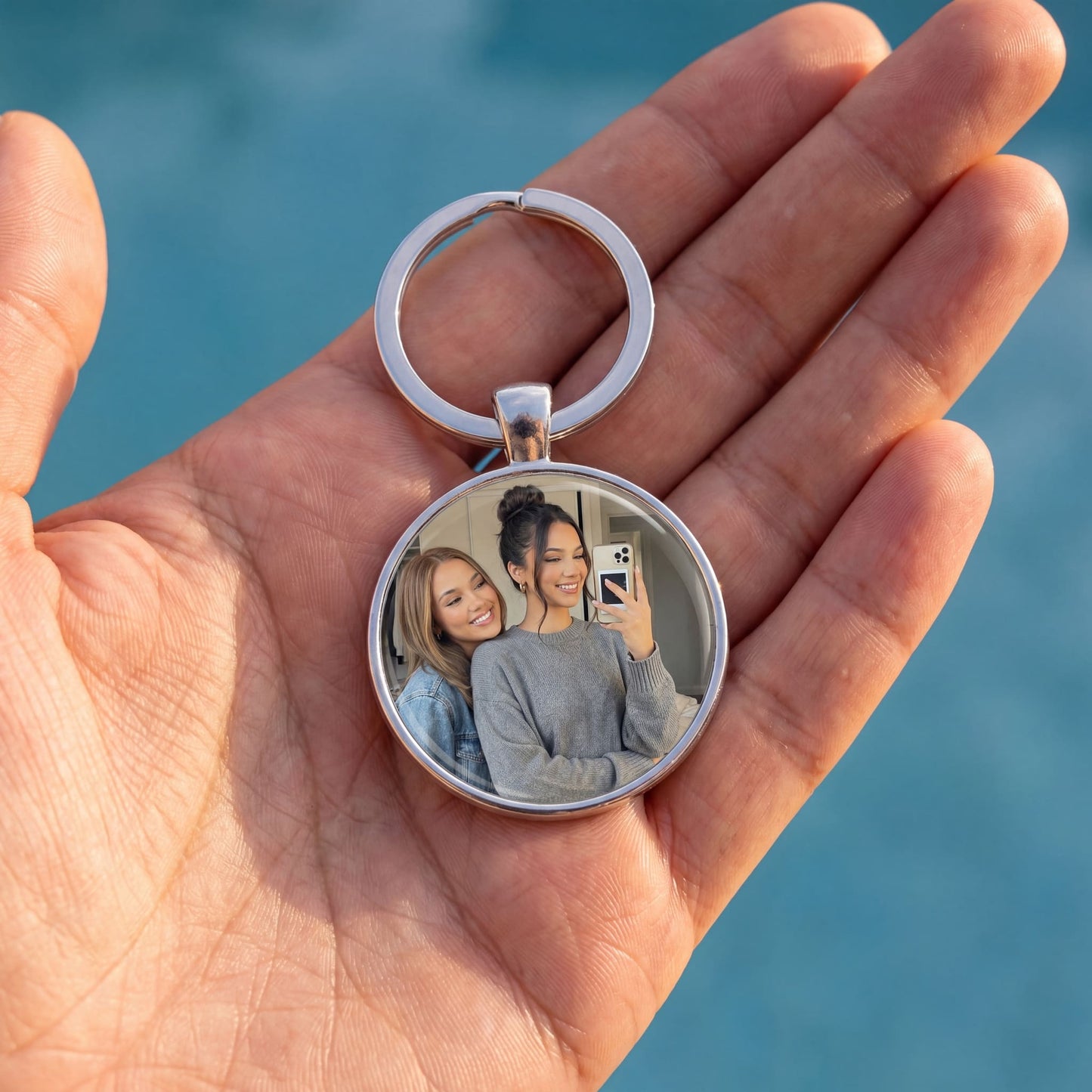 PERSONALISIERTER EDELSTAHL "PHOTO" SCHLÜSSELANHÄNGER - ICERAIN JEWELRY