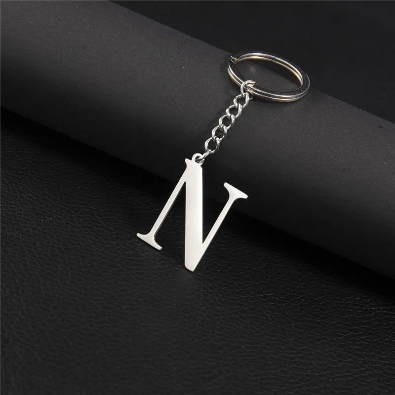 PERSONALISIERTER EDELSTAHL ANFANGSBUCHSTABE "FLISH" SCHLÜSSELANHÄNGER - ICERAIN JEWELRY