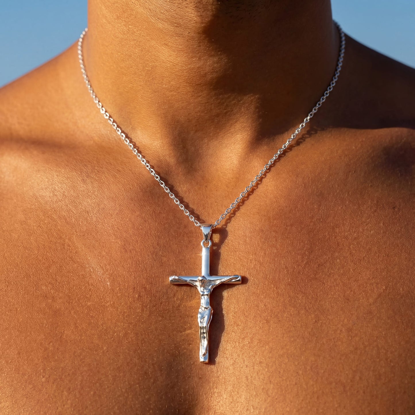 925S SILVER "JESUS" KETTE - ICERAIN JEWELRY