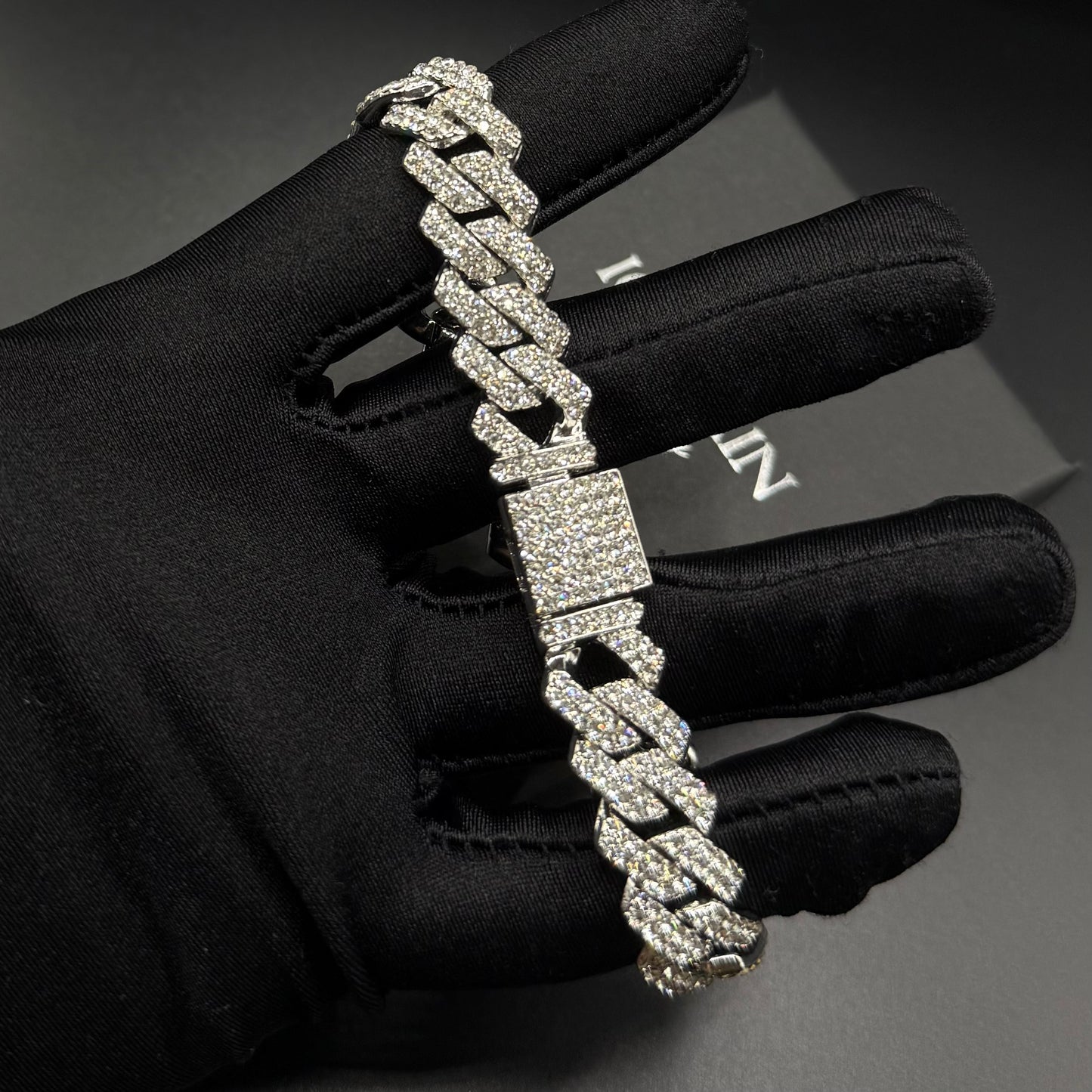 ICED OUT 14MM "SILVER PRONG CUBAN" ARMBAND - ICERAIN JEWELRY