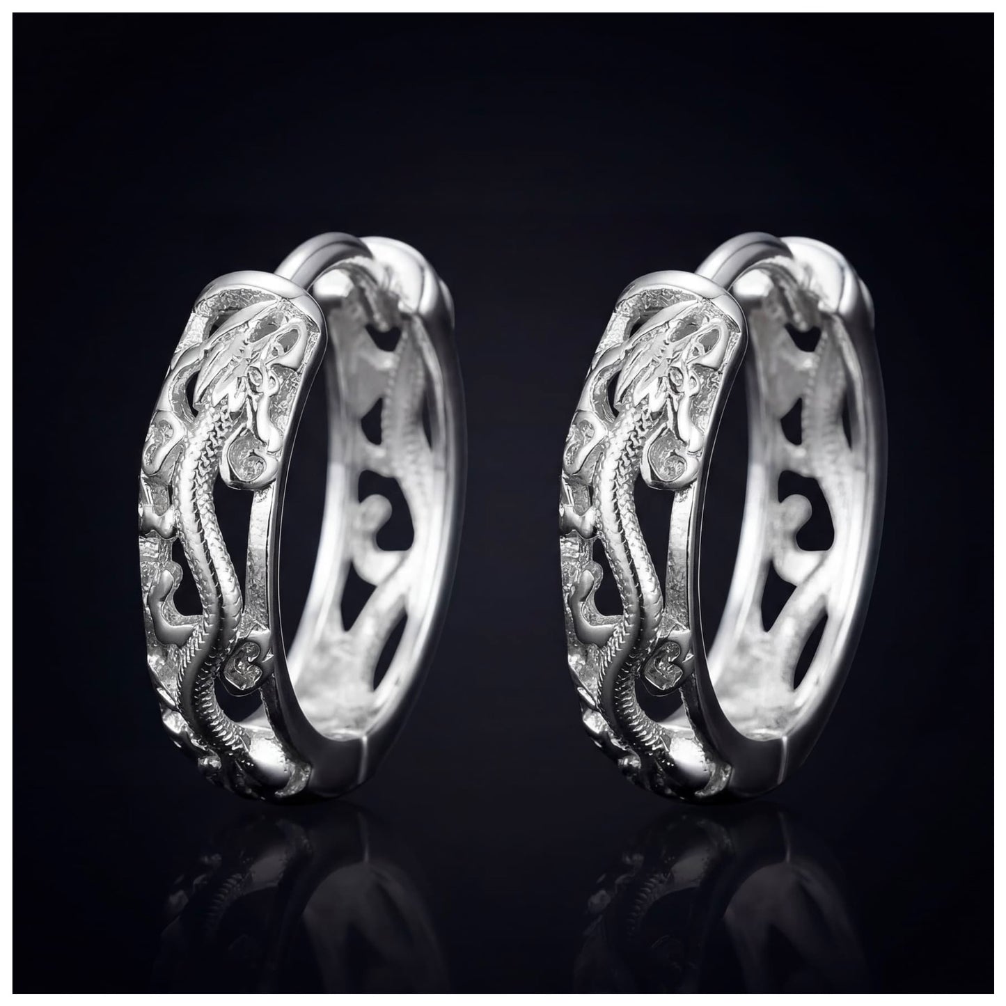 925S SILVER "SILVER DRAGON" OHRRINGE - ICERAIN JEWELRY