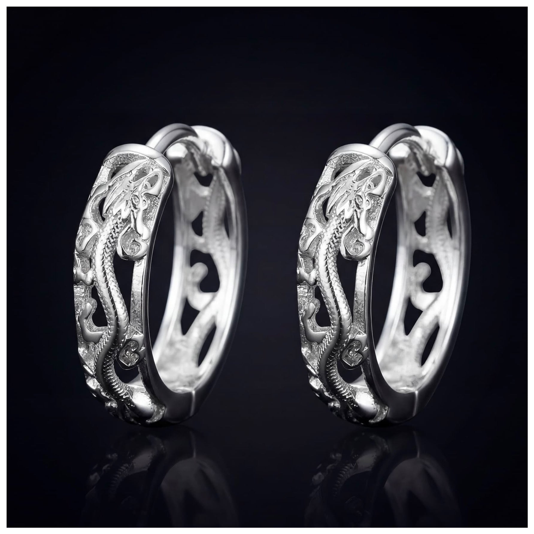 925S SILVER "SILVER DRAGON" OHRRINGE - ICERAIN JEWELRY