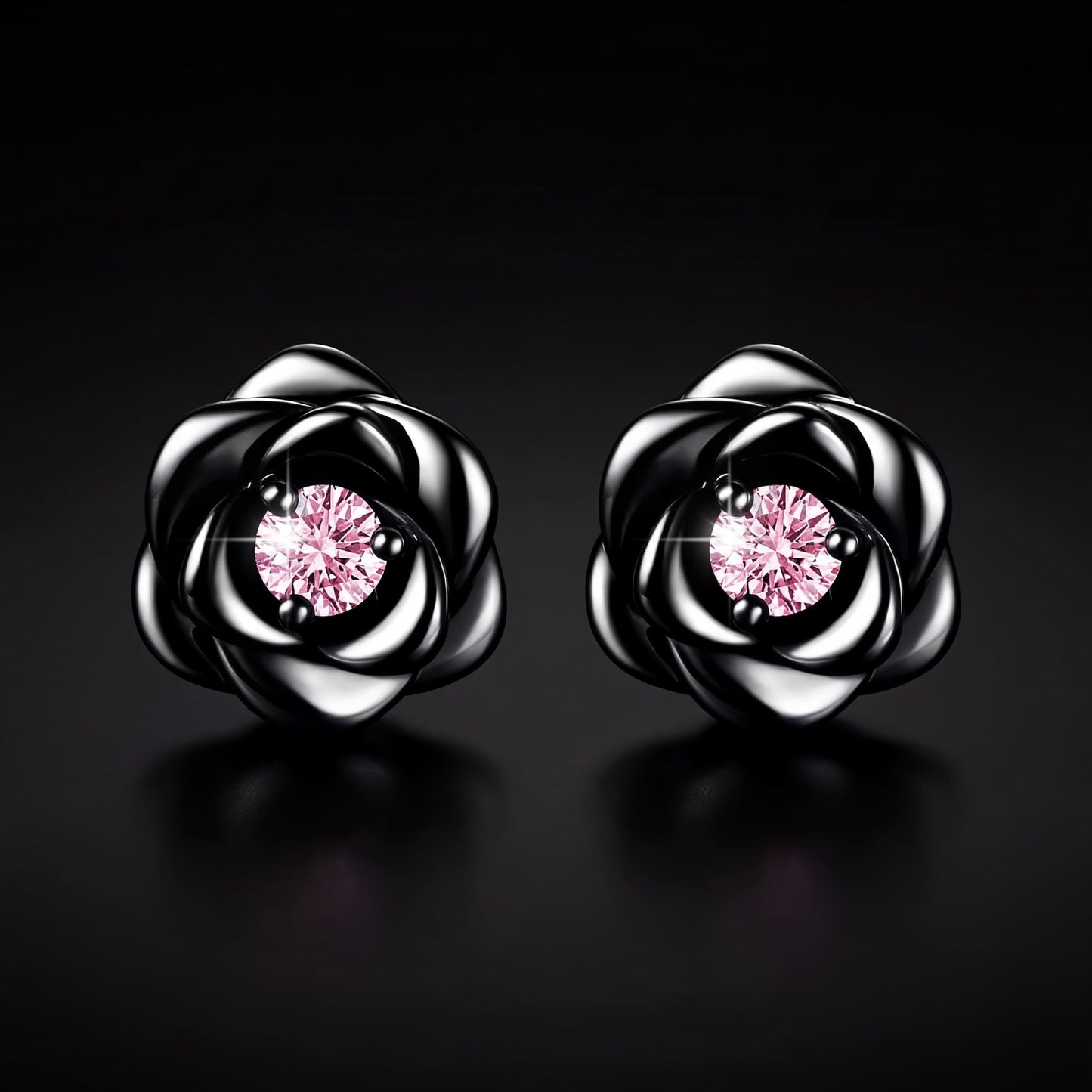 ICED OUT "BLACK/PINK ROSE" OHRRINGE - ICERAIN JEWELRY