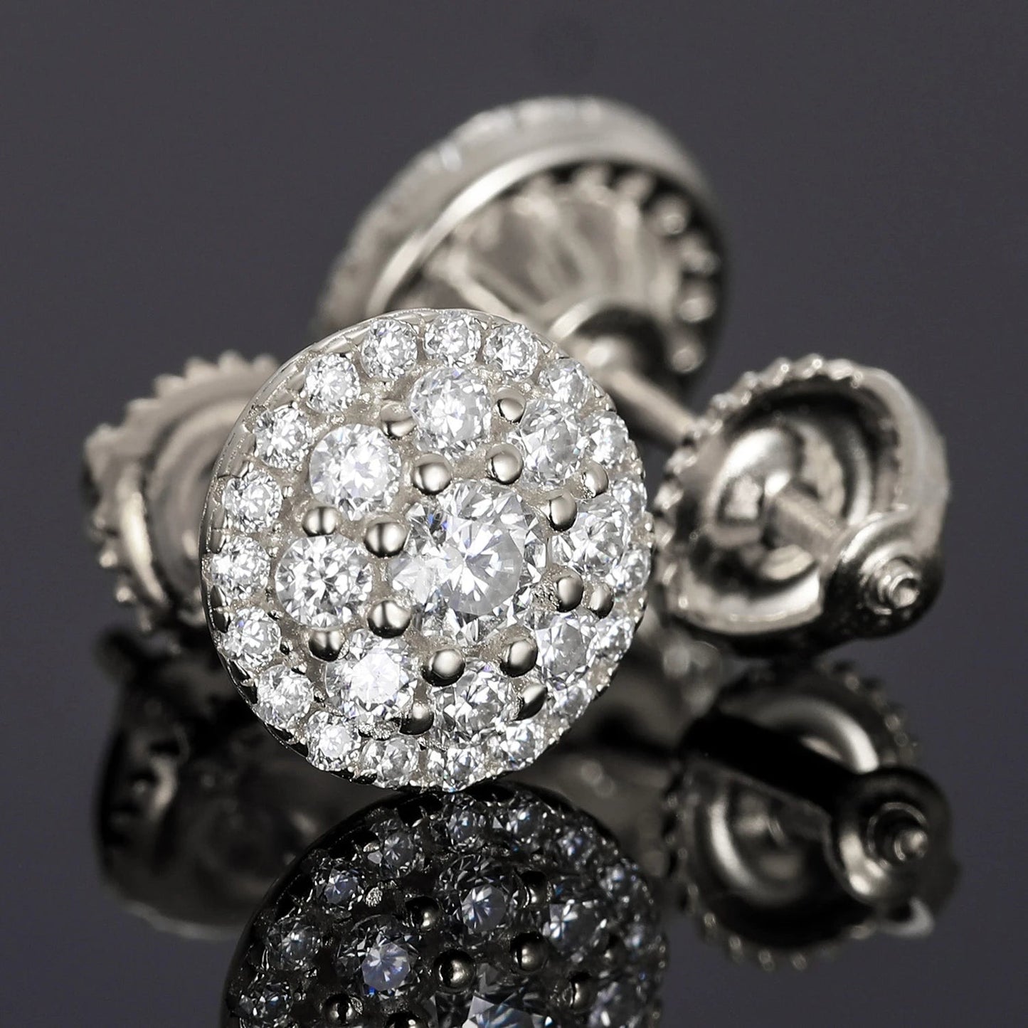 ICED OUT MOISSANITE "EUROSAT" WEISSGOLD 925S SILVER OHRRINGE - ICERAIN JEWELRY