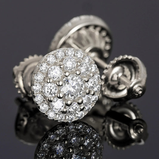 ICED OUT MOISSANITE "EUROSAT" WEISSGOLD 925S SILVER OHRRINGE - ICERAIN JEWELRY