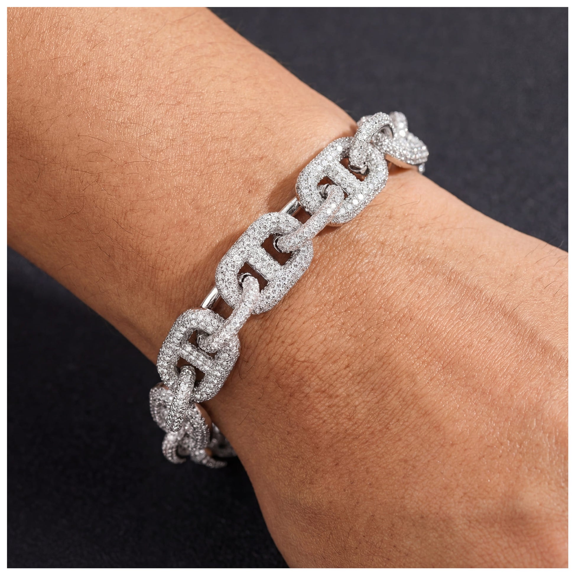 ICED OUT 15MM "SILVER ARTI" ARMBAND - ICERAIN JEWELRY