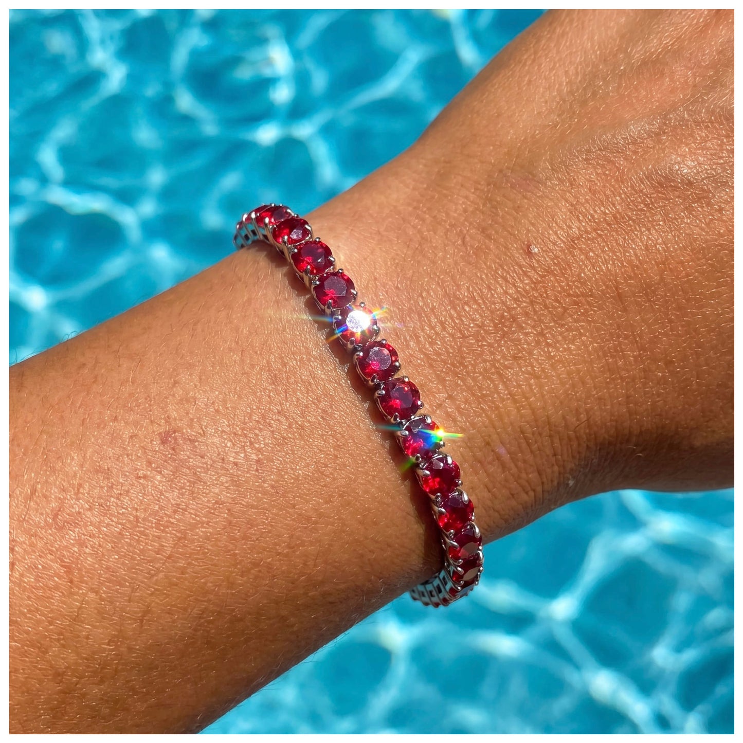 ICED OUT 5MM "RED TENNIS" ARMBAND - ICERAIN JEWELRY