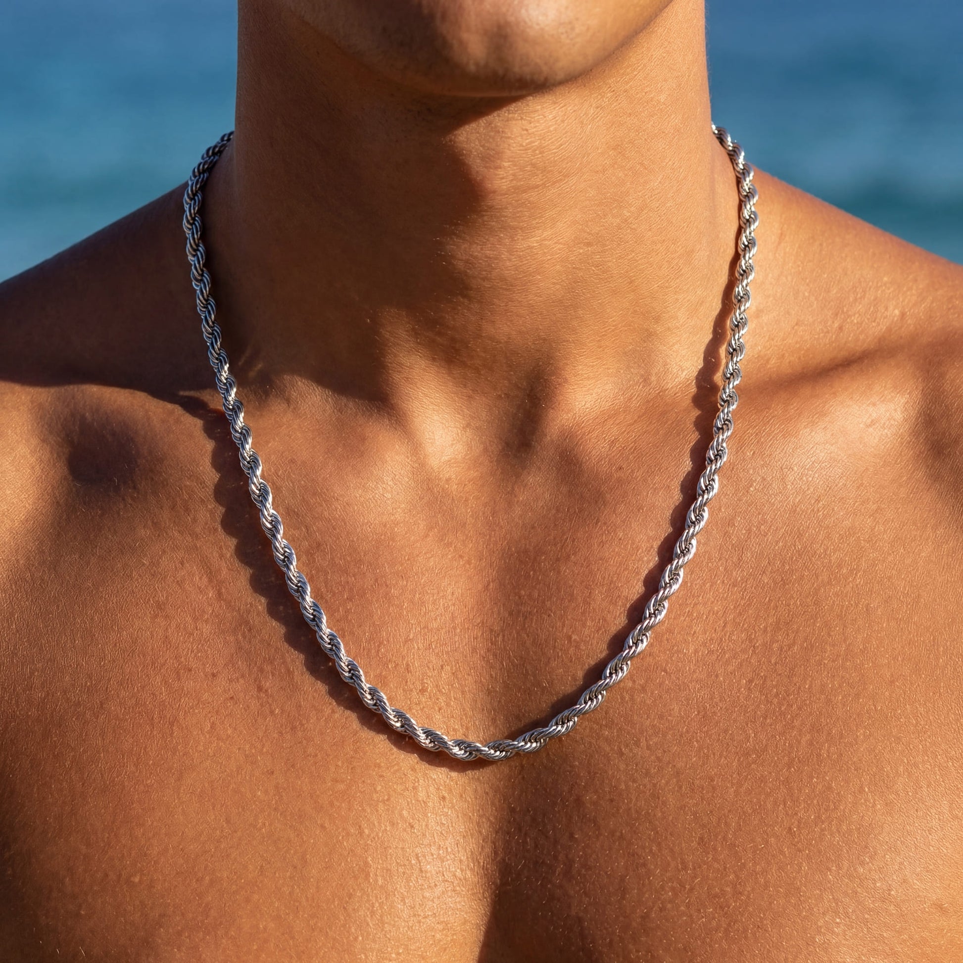 SALE | EDELSTAHL 2MM 45CM "SILVER ROPE" KETTE - ICERAIN JEWELRY